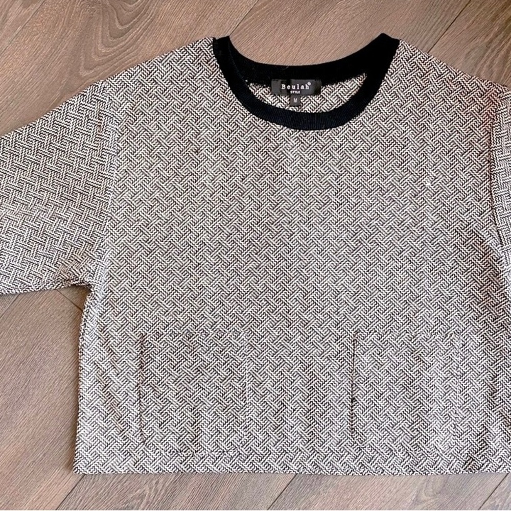 NWT Beulah Style Cropped Tweed Top